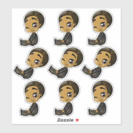 Black Anime Boys Klistermärken