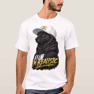 Black Anime Dog Streetwear Art | I'm Realistic T Shirt