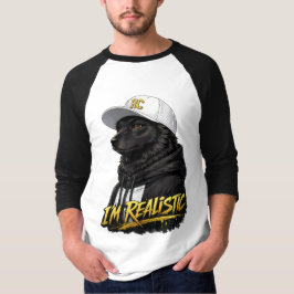 Black Anime Dog Streetwear Art | I'm Realistic T Shirt