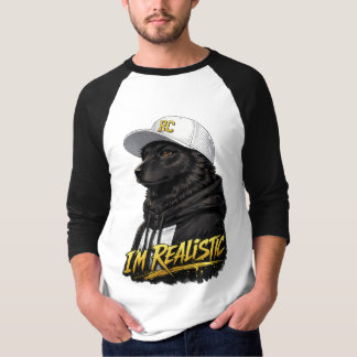 Black Anime Dog Streetwear Art | I'm Realistic T Shirt