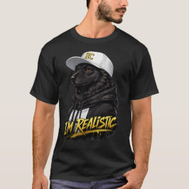 Black Anime Dog Streetwear Art | I'm Realistic T Shirt