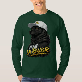 Black Anime Dog Streetwear Art | I'm Realistic T Shirt