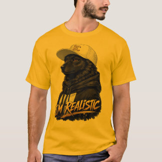 Black Anime Dog Streetwear Art | I'm Realistic T Shirt