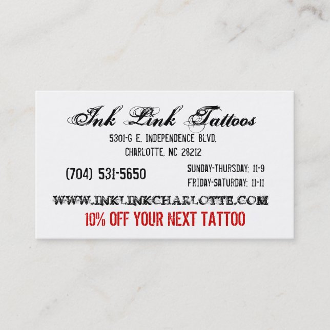 Bläck anknyter affären Card3 Visitkort (Framsida)