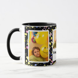 Black Anpassade Foto ramar Birthday Confetti Mugg