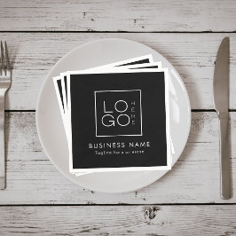 Black Anpassningsbar Business Logotyp Company Even Pappersservett