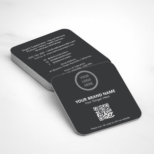 Black Anpassningsbar Company Logotyp QR Code Moder Fyrkantigt Visitkort