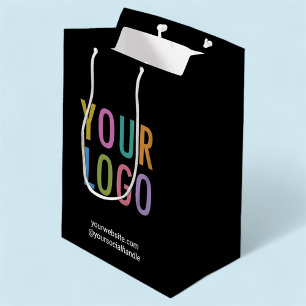 Black Anpassningsbar Gift Bag Business Company Log