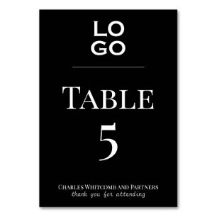 Black Anpassningsbar Logotyp Business eller Corpor Bordsnummer