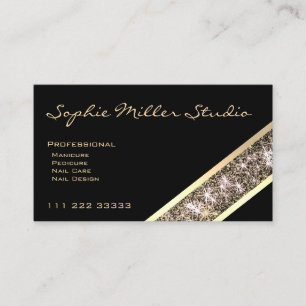 Black Anpassningsbar Photo eller Logotyp Guld Glit Visitkort
