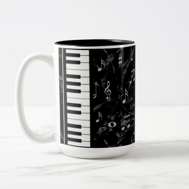 Black ans White Piano Music Mugg 2 (Vänster)