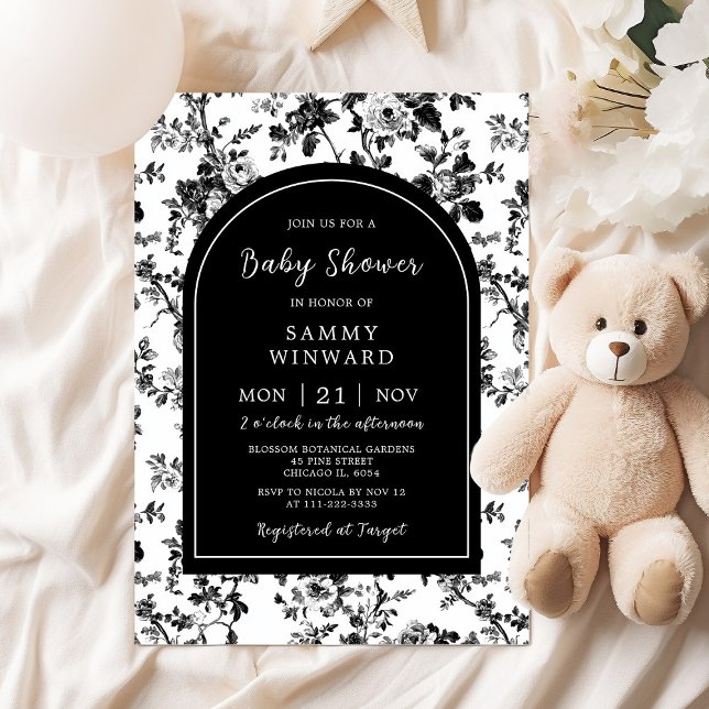 Black Antique Chinoiserie Baby Shower Inbjudningar (Skapare uppladdad)
