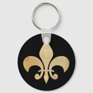 Black Antique Guld Fleur de Lis Nyckelring