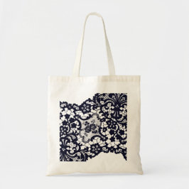 BLACK ANTIQUE SNÖRE MÖNSTER ANPASSAT NAMN TOTE BAG TYGKASSE
