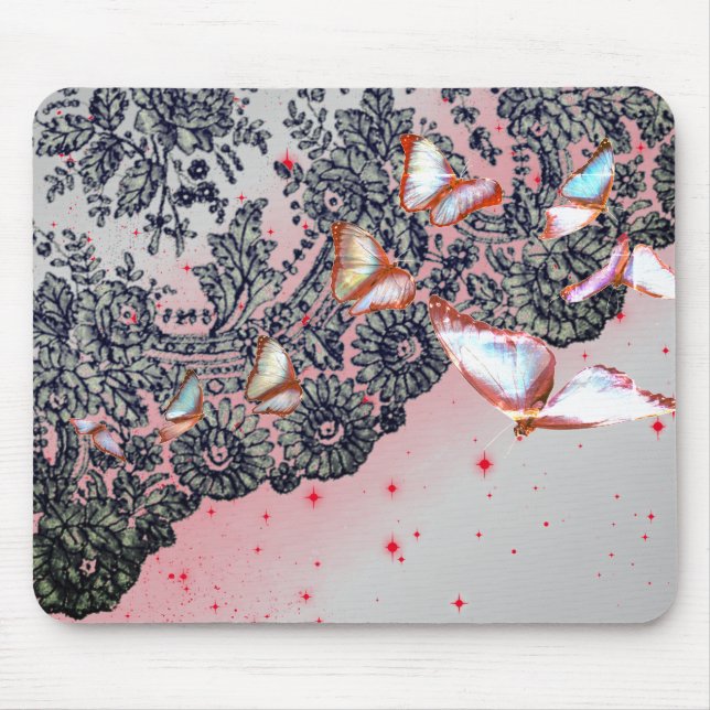 BLACK ANTIQUE SNÖRE MÖNSTER MOUSE PAD MUSMATTA (Framsidan)