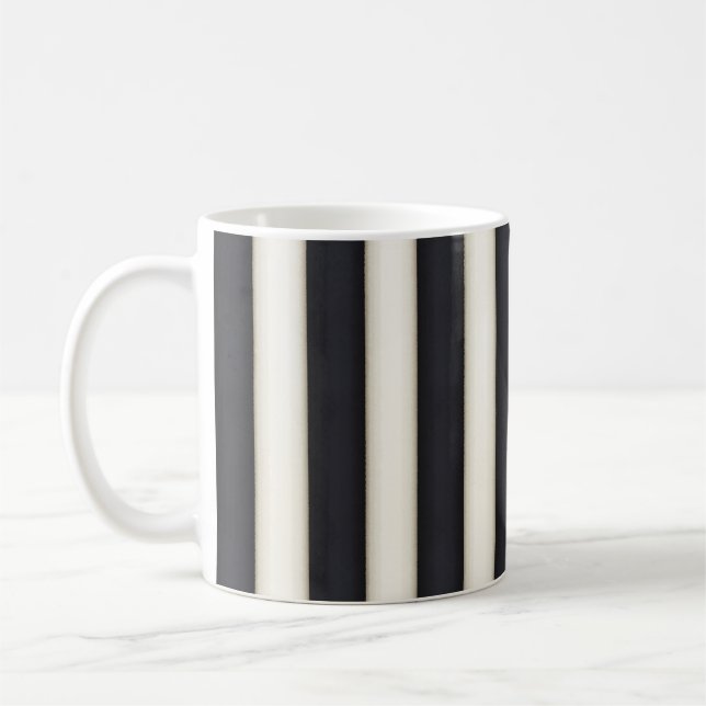 Black & Antique White Victorian Rand Kaffemugg (Vänster)