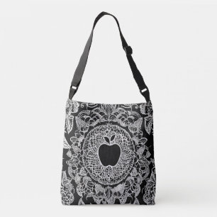 Black Apple AI art Axelväska