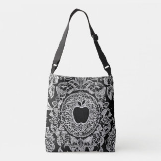 Black Apple AI art Axelväska