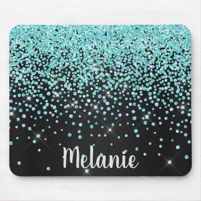 Black Aqua Gnistra Crystal Mouse Pad Musmatta (Framsidan)