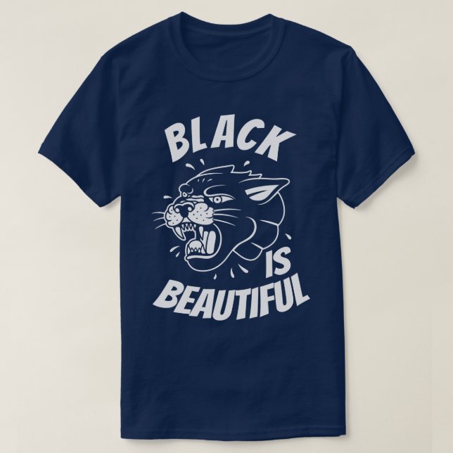 Black är en vacker pannan Black Cat T Shirt (Design framsida)