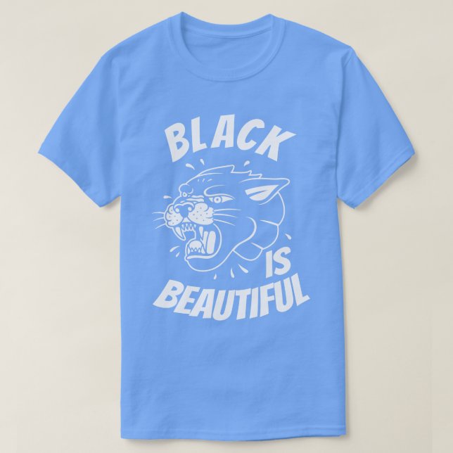 Black är en vacker pannan Black Cat T Shirt (Design framsida)