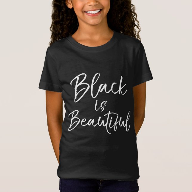 Black är vacker för Småbarn Cute Kid Black Hans T Shirt (Framsida)