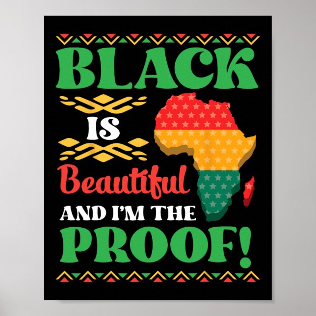 Black är vacker och jag är bevis på afrikansk amer poster (Framsidan)