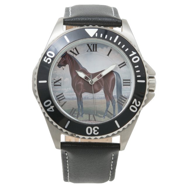 Black Arabian Horse Armbandsur (Framsida)