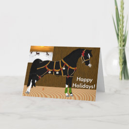 Black Arabian Horse jul Helgkort