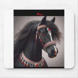 Black Arabian Horse Porträtt Musmatta