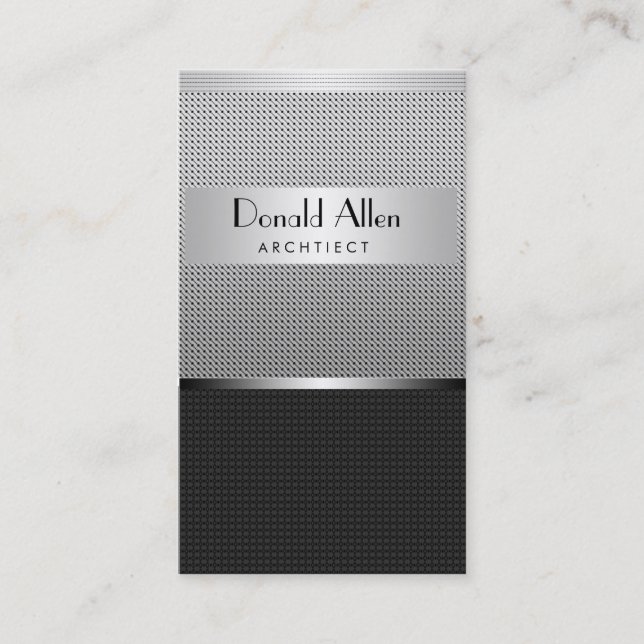 Black Architect i Metall Modern Elegant Visitkort (Framsida)