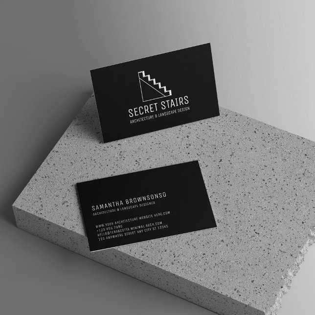 Black Architecture Trappor Triangle Ladder Visitkort (Black Architecture Stairs Triangle Ladder Business Card)