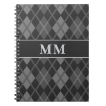 Black Argyle Monogram Initial