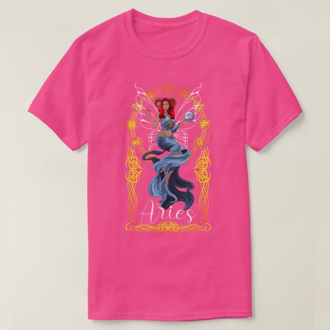 Black Aries Fairy T Shirt (Design framsida)