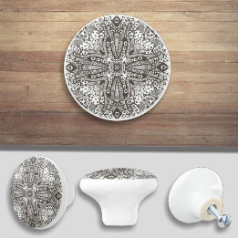 Bläck Art Ceramic Door Drag Knob Knopp