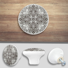 Bläck Art Ceramic Door Drag Knob Knopp