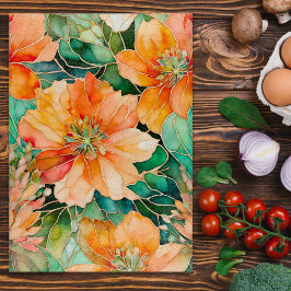 Bläck Art Chopping Board i färgad Blommigt