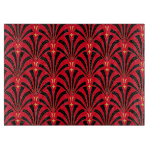 Black Art Deco Fläkt Red