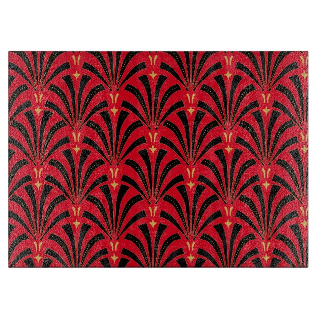 Black Art Deco Fläkt Red (Framsidan)