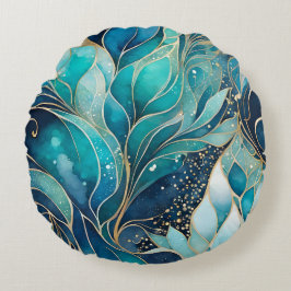 Bläck Art-rundan Dekorativ kudde i, färgad Abstrak