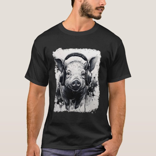 Bläck Art Stänk Animal Gris T Shirt (Framsida)