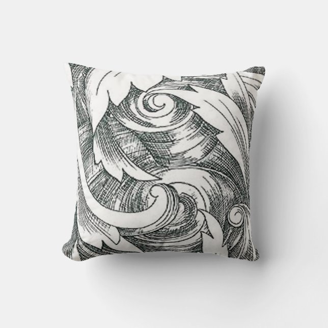 Bläck Art Swirl Reversible Pillow Kudde (Framsida)