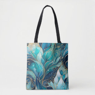 Bläck Art Tote Bag för färgad Abstrakt Tygkasse