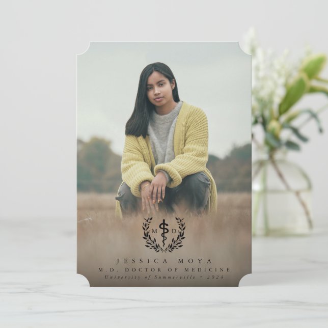 Black Asclepius MD Doktor vid Medicine Studenten Meddelande (Stående Fram)