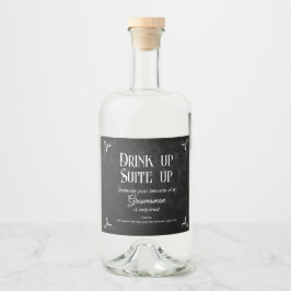 Black Asking Groomsman Whiskey Gift Spritflaskor Etikett
