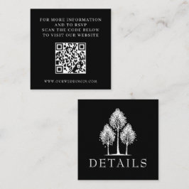Black Aspen Tree Wedding QR Tilläggskort