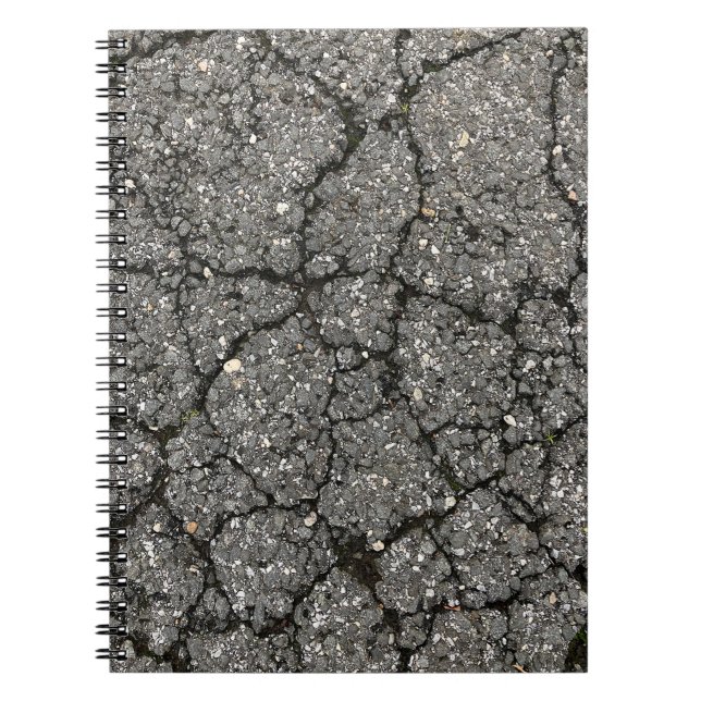 Black Asphalt Street Pave Cement Anteckningsbok (Framsidan)