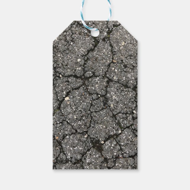 Black Asphalt Street Pave Cement Presentetikett (Framsidan)