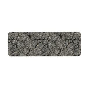 Black Asphalt Street Pave Cement Returadress Etikett