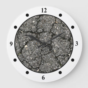 Black Asphalt Street Pave Cement Stor Klocka